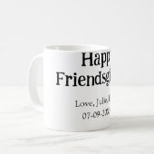 Happy friendsgiving add name with love date simple コーヒーマグカップ (正面左)