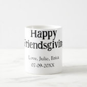 Happy friendsgiving add name with love date simple コーヒーマグカップ (中央)