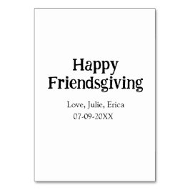 Happy friendsgiving add name with love date simple テーブルナンバー