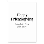 Happy friendsgiving add name with love date simple テーブルナンバー (裏面)