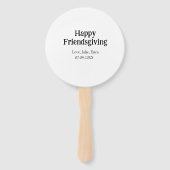 Happy friendsgiving add name with love date simple ハンドファン (裏面)