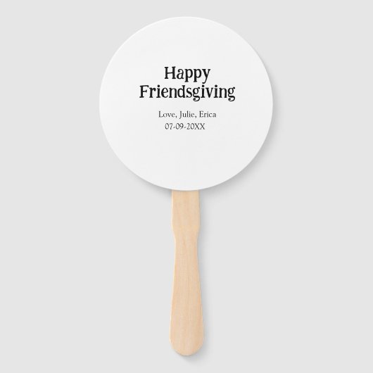 Happy friendsgiving add name with love date simple ハンドファン (正面)