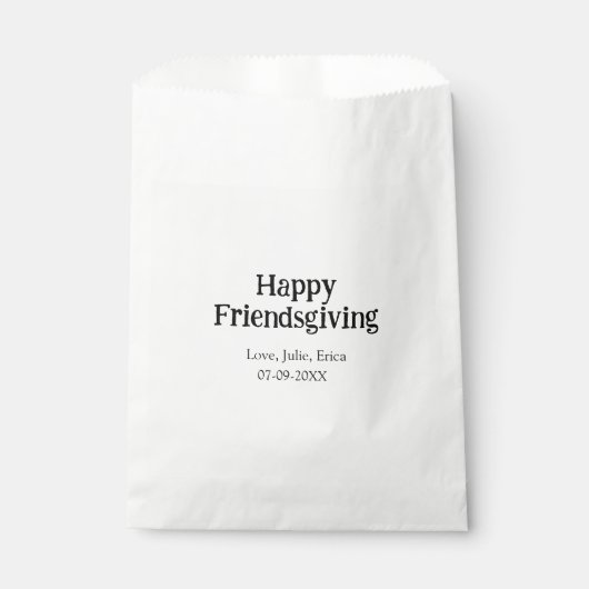 Happy friendsgiving add name with love date simple フェイバーバッグ (正面)