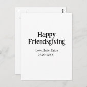 Happy friendsgiving add name with love date simple ポストカード (正面/裏面)