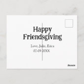 Happy friendsgiving add name with love date simple ポストカード (裏面)