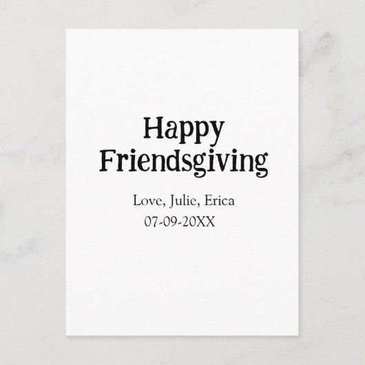 Happy friendsgiving add name with love date simple ポストカード (正面)