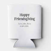 Happy friendsgiving add name with love date simple 缶クーラー (裏面)