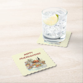 Happy Friendsgiving | Thanksgiving Paper Coaster ペーパーコースター