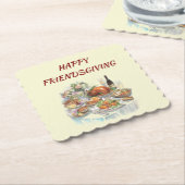 Happy Friendsgiving | Thanksgiving Paper Coaster ペーパーコースター (アングル)