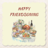 Happy Friendsgiving | Thanksgiving Paper Coaster ペーパーコースター (正面)