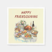 Happy Friendsgiving | Thanksgiving Paper Napkins スタンダードカクテルナプキン (正面)