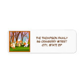 Happy Friendsgiving Turkey with Chipmunk, Rabbit ラベル (正面)