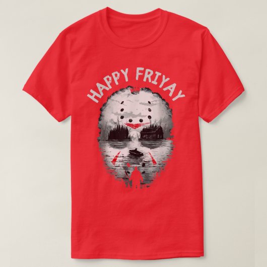 Happy Friyay Funny Halloween Crystal Lake Graphic Tシャツ (デザイン正面)