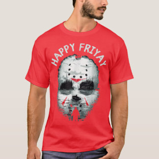 Happy Friyay Funny Halloween Crystal Lake Graphic Tシャツ