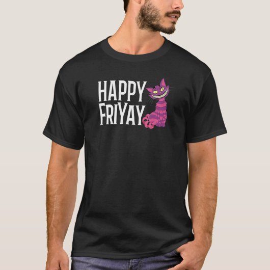 Happy FriYay Purple Grinning Striped Cat 13th On F Tシャツ (正面)