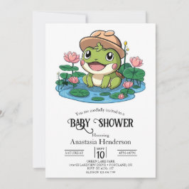 Happy Frogエレガント Baby Shower 招待状