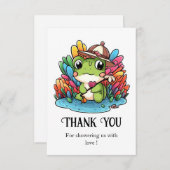 Happy Frog Baby Shower サンキューカード (正面/裏面)