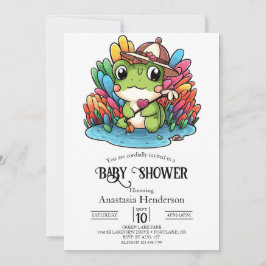 Happy Frog Baby Shower 招待状
