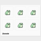 Happy Frog – Cute Kawaii Animal Illustration スクエアシール (シート)