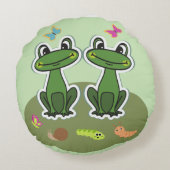 Happy Frog Design   Edition         Rundes Kissen ラウンドクッション (裏面)