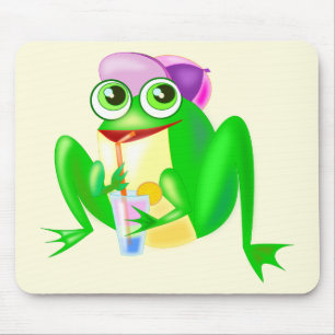 Happy Frog Mouse pad – あなたの色 – 文字 マウスパッド