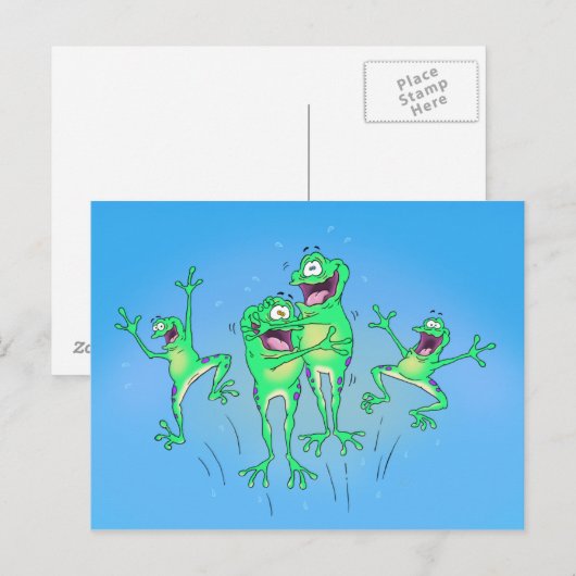 Happy Frogsはがき ポストカード (正面/裏面)