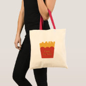 Happy Fry-Yeay Tote Bag – Funny French Fries トートバッグ (正面(商品))