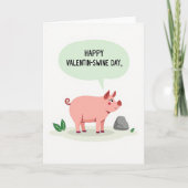 Happy Funny Pig Valentinswine Day Card カード (正面)
