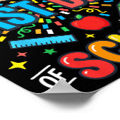 Happy Funny Retro Teacher Student Summer Last Day ポスター (角)