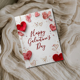 Happy Galentine’s Day Elegant Heart Floral Card シーズンカード