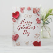 Happy Galentine’s Day Elegant Heart Floral Card シーズンカード (スタンド正面)