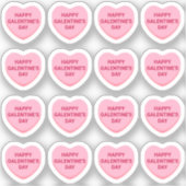 Happy Galentine's Dayピンク16の会話ハート シール (正面)
