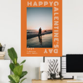 Happy Galentine's Dayフォトコラージュのカップルが折り畳まれた ポスター (ホームオフィス)