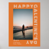 Happy Galentine's Dayフォトコラージュのカップルが折り畳まれた ポスター (正面)