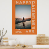 Happy Galentine's Dayフォトコラージュのカップルが折り畳まれた ポスター (キッチン)