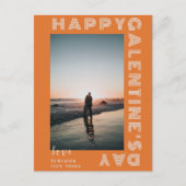 Happy Galentine's Dayフォトコラージュのカップルが折り畳まれた ポストカード (正面)