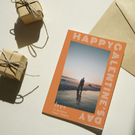 Happy Galentine's Dayフォトコラージュのカップルが折り畳まれた ポストカード