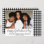 Happy Galentine's Dayブラックハートフォトフレンド シーズンカード (正面/裏面)