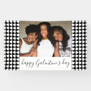 Happy Galentine's Dayブラックハートフォトフレンド 横断幕