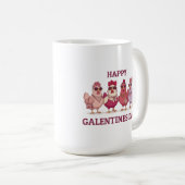 Happy Galentines Day Chicken Squad Cute Funny Hens コーヒーマグカップ (正面右)