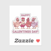 Happy Galentines Day Chicken Squad Cute Funny Hens シール (シート)