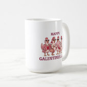 Happy Galentines Day Chicken Squad Funny Glam Hens コーヒーマグカップ (正面右)