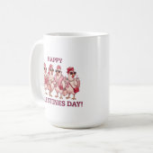 Happy Galentines Day Chicken Squad Funny Glam Hens コーヒーマグカップ (正面左)