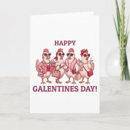 Happy Galentines Day Chicken Squad Funny Glam Hens シーズンカード