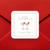 Happy Galentine's Day Cocktails Love You Always スクエアシール