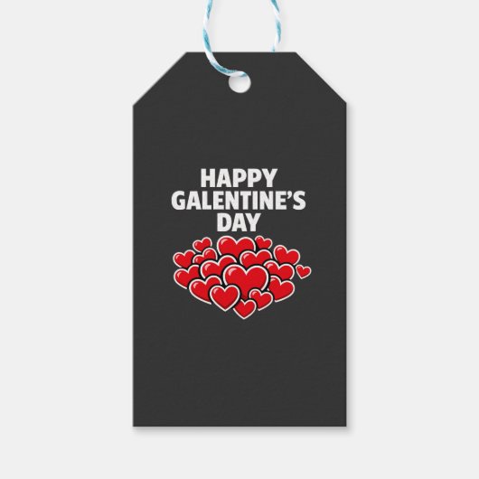 Happy Galentine's day girl friends Valentine's day ギフトタグ (正面)