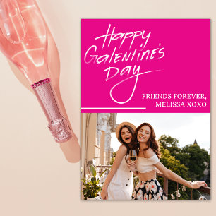 Happy Galentine's Day Hot Pink Girfriends写真 シーズンカード