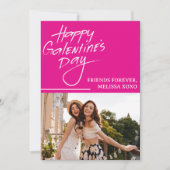 Happy Galentine's Day Hot Pink Girfriends写真 シーズンカード (正面)