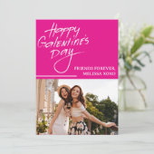 Happy Galentine's Day Hot Pink Girfriends写真 シーズンカード (スタンド正面)