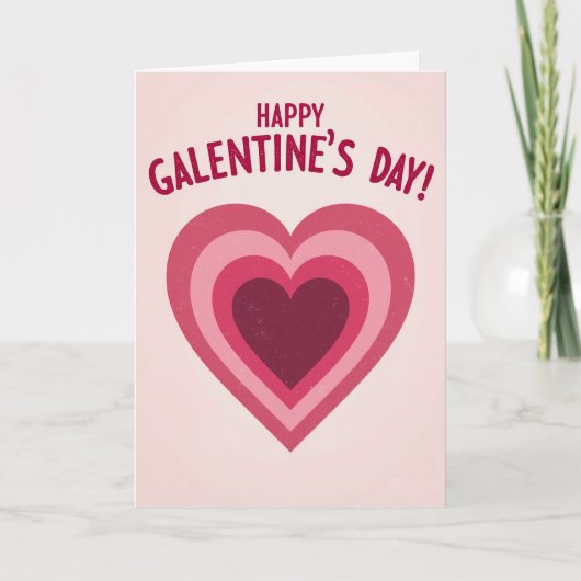 Happy Galentines Day Layered Heart Card カード (正面)